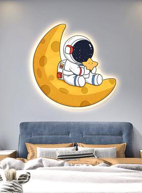 太空人儿童房挂画 画卧室床头壁灯背景墙装饰画 画高级感男孩房间