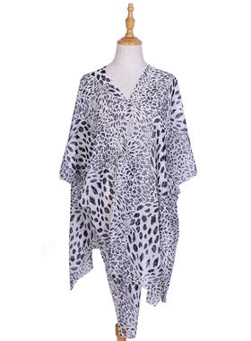 Printed pattern sun protection kimono cardigan beach cover