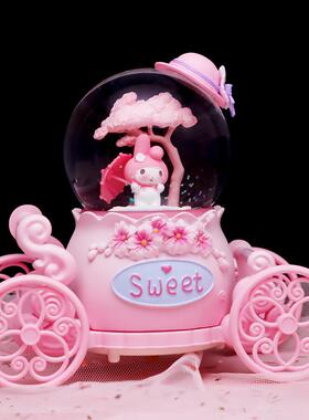 新款摩天轮马车水晶球音乐盒少女心八音盒卧室摆件生日礼物