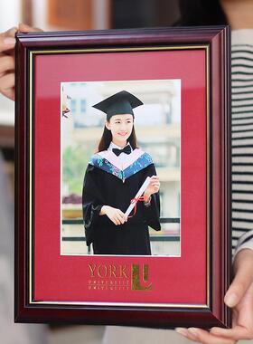 5YA1照片相框相架实木学位毕业照片框8寸摆台可任意尺寸复古