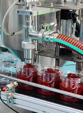 全自动辣椒酱灌装机 旋盖贴标一体化 玻璃瓶塑料瓶酱料包装生产线
