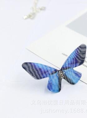 鱼线薄纱蝴蝶项链锁骨小众项链