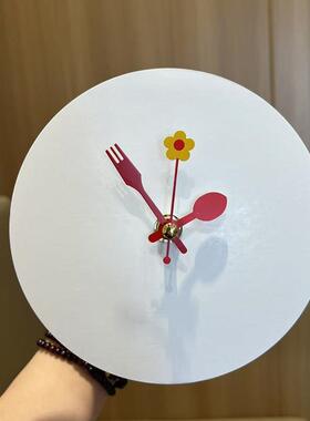 diy手工钟表自制钟面表盘教具空白板画 画全套机芯时钟挂钟可涂可