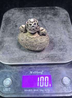 工艺品仿古古玩白铜镀银鼻烟壶古代双凤鼻烟壶摆件