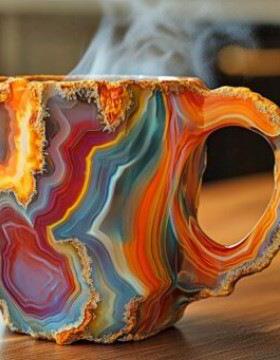 跨境矿物质杯子装饰品摆件矿石杯子Mineral Crystal Coffee Mugs
