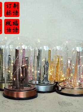 上海地标建筑模型东方明珠景区旅游纪念品金属工艺品家居摆件
