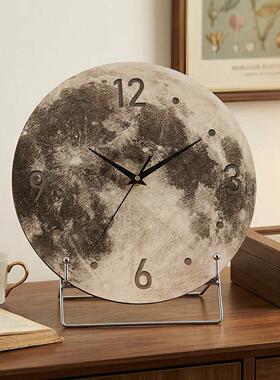 治愈桌面时钟摆件高级感小众中古风客厅玄关电视柜台面家居装饰品