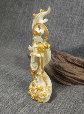 象牙果渡海观音菩萨摆件工艺品玄关家用居家供奉佛观世音菩萨佛