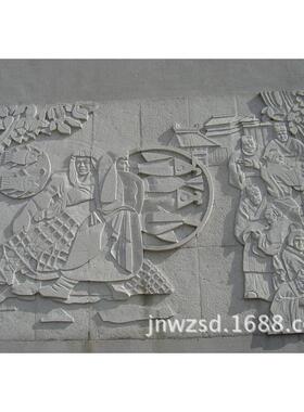 大型景观人物浮雕浮设计制作石庭院质雕花草雕图别889墅鸟兽浮造