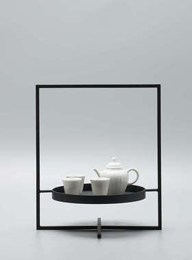 新中式创意样板间酒店会所托盘茶具摆件家居客厅茶几餐桌软装饰品