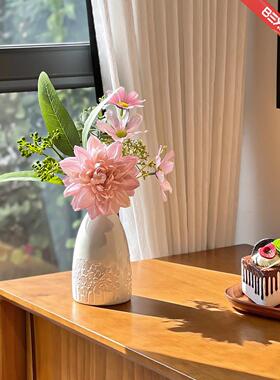 假花仿真花摆设大丽花仿真花束餐桌摆花桌面玄关装饰绢花花艺摆件