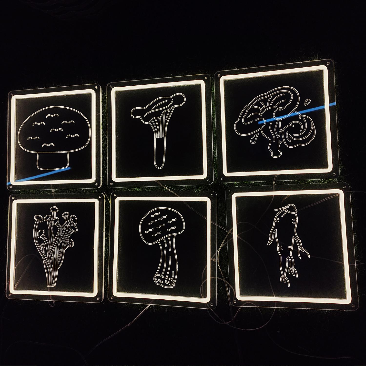 手举牌霓虹灯diy亚克力透明阴雕发光摆摊氛围灯装饰造型灯标识牌 - 图0