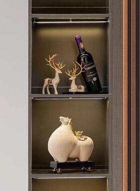 马上有钱摆件陶瓷招财办公室客厅高档家居酒柜玄关装饰品开业礼物