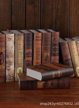 美式复古怀旧假书仿真书摆件咖啡厅酒店道具模型书软装创意装饰书