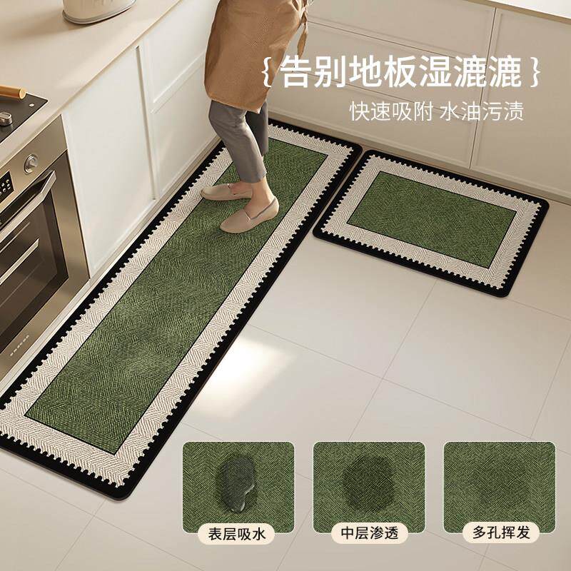 Kitchen floor mat diatom mud carpet 2025 new special foot mat non-slip anti-oil absorbent mat wipe-free washable and stain-resistant