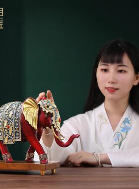 大明铜匠吉祥大象摆饰招财镇宅客厅玄关装饰品办公室乔迁开 业礼