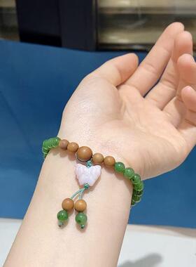 2026和田玉碧玉搭配蝴蝶配饰手串简约百搭小众时尚精致女款手串