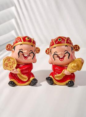 财神招财进宝小摆件家居简单办公室家居客厅迷你桌面摆件开幕礼
