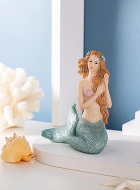 高档美人鱼造鱼缸装饰景摆件水小族箱内饰景观型创意树脂环保小材