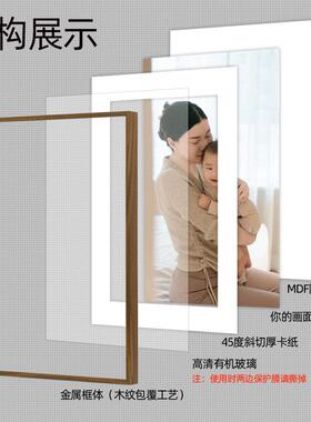 简约铝合金空框相框挂墙摆台长方形全家福照片挂墙装裱画框定制