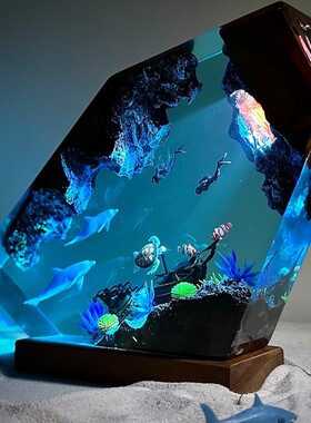 潜水员海洋风逆主题树脂装饰摆件