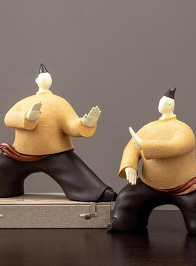 新中式创意抽象人物太极宗师个性桌面办公室装饰品电视柜家居