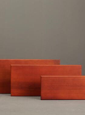 摆件底座实木长方形铜工艺礼品摆饰新中式摆件带铜底底座花瓶佛像