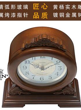 实木座钟中式高端复古座钟客厅座钟摆钟欧式钟表台式小号老式报时