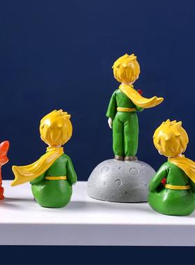 王子摆件狐狸蛋糕烘焙装饰品生日礼物桌面车载可爱树脂工艺品