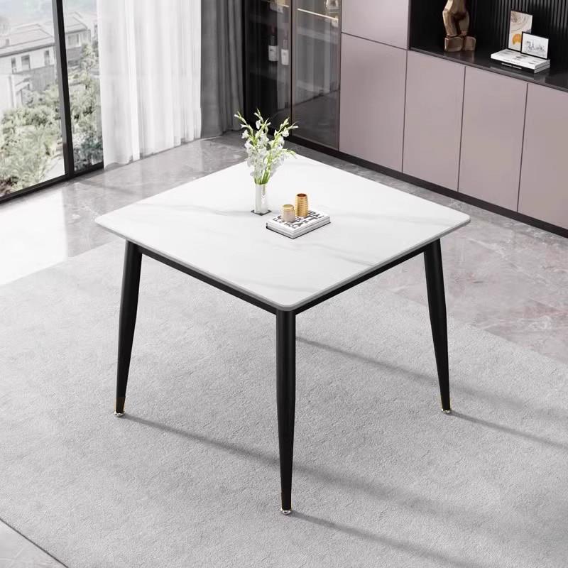 Slate dining table for household small apartments, Chinese and Western restaurant reception and negotiation table, square dining table