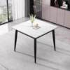 Slate dining table for household small apartments, Chinese and Western restaurant reception and negotiation table, square dining table