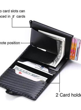 RFID Blocking Credit Card Holder for Men Women Metal carbon
