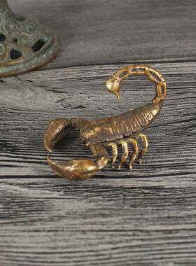 金属工艺品铜蝎子动物新古典中式实心黄铜摆件手把玩茶宠观赏送礼