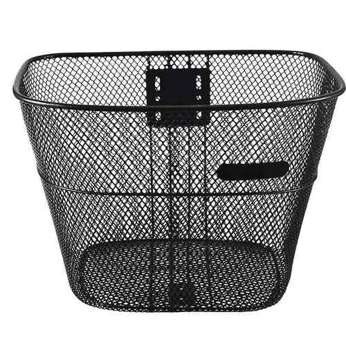 自行车网篮20/22/24/26寸单车通用车筐金属前车篮子挂篮折叠车蓝 - 图0