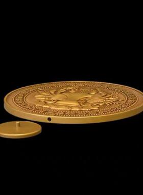 准宝128提黄铜佛母镜随身镜镜客厅家摆用精工凸面镜仿古铜镜佛桌