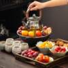 Cooking tea around the stove, household living room tea stove, health-preserving teapot, tea set, black crystal stove, tea set, special