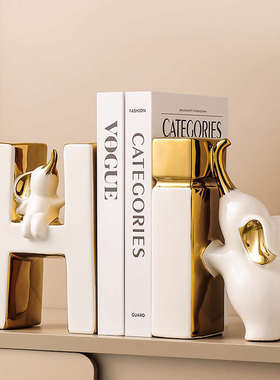 创意大象书档摆件轻奢高档客厅斗柜电视柜酒柜玄关书柜书立装饰品