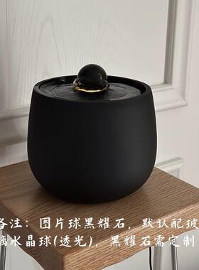 简约创意轻奢现代流水喷泉小景聚宝盆净水循环治愈解压招财摆件