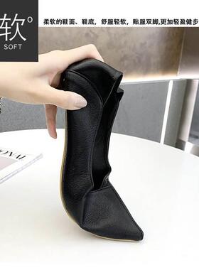 黑色高跟鞋3软皮软底空姐工作鞋女久站不累脚面试上班小猫跟鞋
