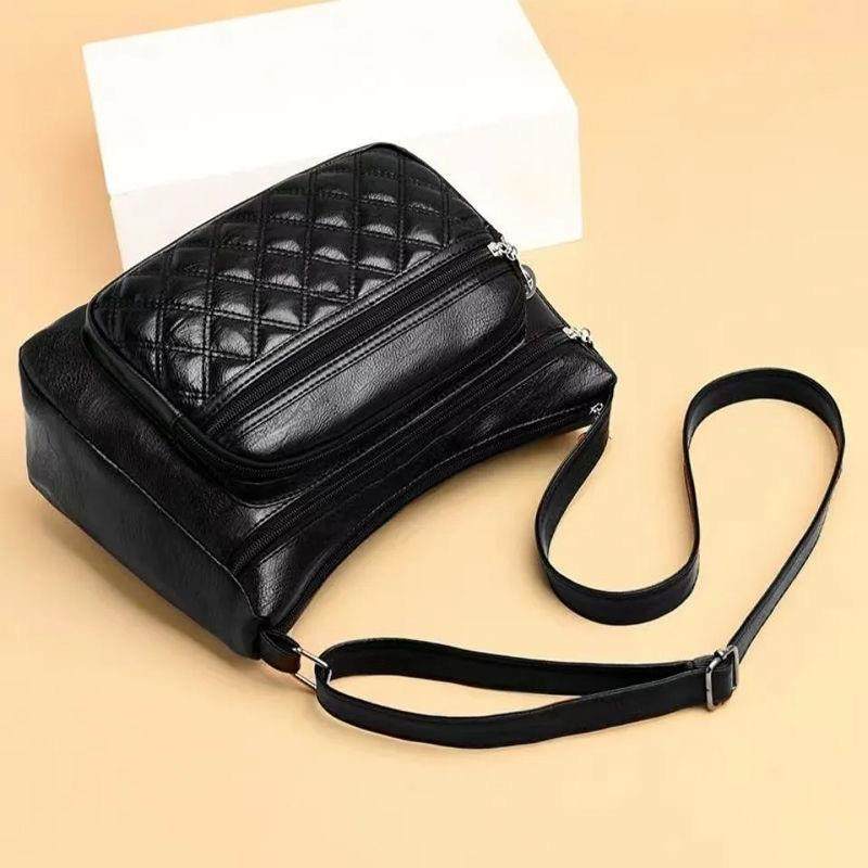 妈咪包大气中年女包妈妈包婆婆包多层软皮质感单肩斜挎包黑色皮包,淘宝优惠券,粉丝福利购,淘宝优惠卷