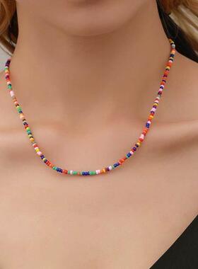 Ethnic Style Fashion Beaded Necklace Colorful Short choker