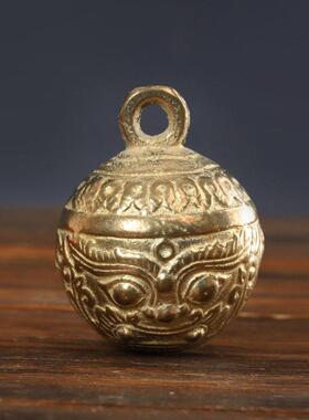 铜教授铜铃铛铜虎头铃宠物铃铛狗狗猫咪虎口铃牛羊马铃古法