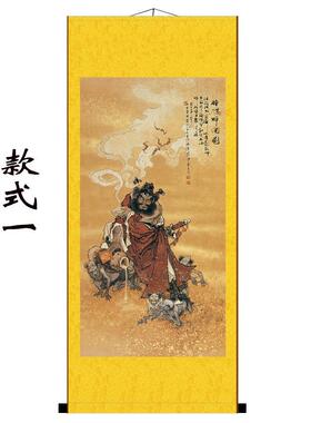 钟馗国画门挂画风水财玄关招神客厅书房装饰宅画RQB镇丝绸卷轴画