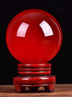 特大号红色水晶球摆件镇宅色摆件招财办公室客厅玄关开业乔迁礼品