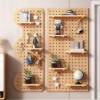 Hole board storage rack shape custom solid wood entrance hall wall wall storage rack paint-free board storage shelf