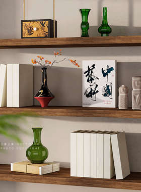 艺贝子样板间宋代美学禅意复古软装饰品侘寂风原木风壁笼软装摆件