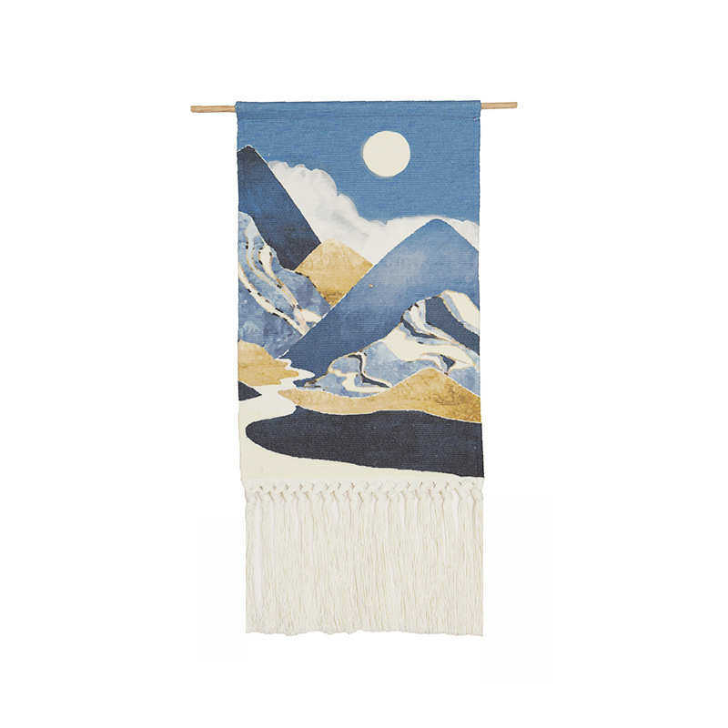 棉线编织挂毯印花壁挂手工打结流苏可选择花型墙壁挂饰,淘宝优惠券,粉丝福利购,淘宝优惠卷