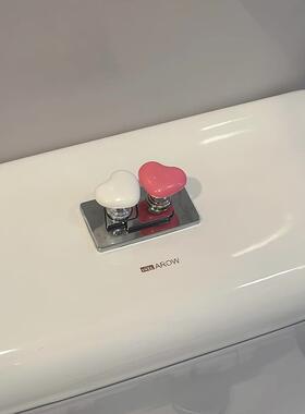 陶瓷爱心马桶按压器卫生间水箱冲水按钮辅助器浴室装饰摆件门拉手