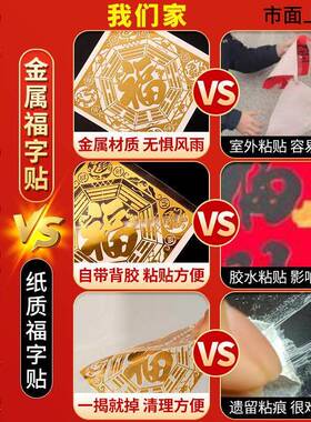 五行八卦福贴纸解决门对门大门对窗户镇宅入户门室外情况西北招财