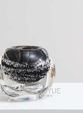 现代轻奢气泡彩色球形琉璃花瓶样板间民宿玄关电视柜台面软装摆件